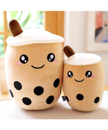 Kekeso Boba Plush Pillow Stuffed Toy | Soft Bubble Pearl Milk Tea Hugging Cushion | Brown Big Eyes | 35cm/13.77inch Gift Toy - Buy Online on GoSupps.com