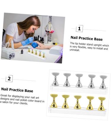 Beavorty Manicure Nail Stand 2 Sets nail holder Nail Tip Practice Holder Nail Practice Holder Nail Art Holder s Nail Stand nail display stand Nail Art Stand Acrylic Manicure tools crystal 2.4X1.4X1.4CM Assorted Color - Buy Online on GoSupps.com