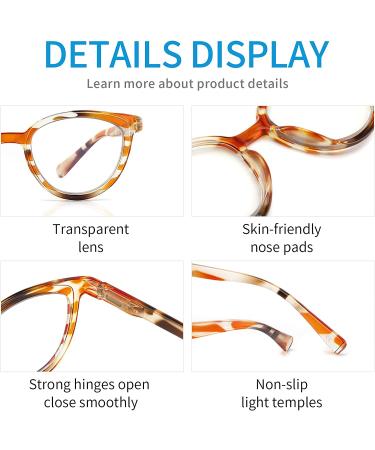 Yuluki 5 Pack Blue Light Blocking Reading Glasses for Women - Stylish Computer Readers with Anti Glare/Eyestrain - 4.0 Mix - Buy Online on GoSupps.com