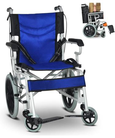 Ultra Lightweight Foldable Wheelchair with Handbrakes and Swing Away Footrests 45Cm Wide Seat Portable & Transport Wheelchair Wheelchairs for Elderly Adults(Color:D)