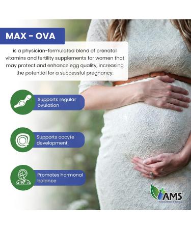 OVA-Max Prenatal Vitamins for Women (120 Capsules) | Boost Fertility & Ovulation, Pregnancy Aid | CoQ10, Folic Acid, Myo-Inositol | 120 Count - Buy Online on GoSupps.com