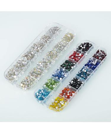 5280 Pcs Nail Art Rhinestones Set with Picker Pencil and Tweezer - Multicolor AB Color and Clear Rhinestone Kits for Nail Art, Face Make-up, and DIY Crafts - Buy Online on GoSupps.com