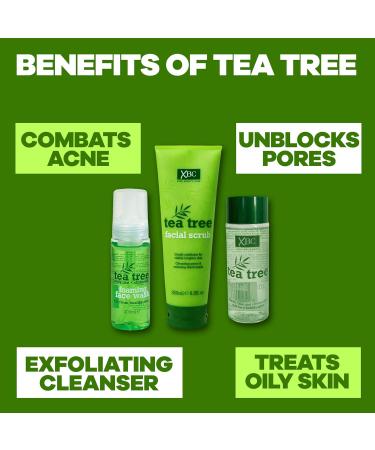 Tea Tree Face Wash Set Contains Foaming Face Wash Skin Cleanser Facial Scrub and Toner for a Soothing and Hydrating Skin Care - Buy Online on GoSupps.com