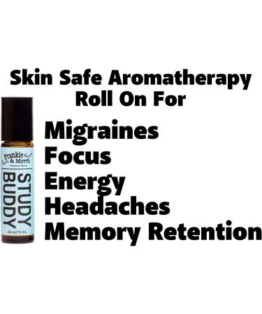 Frankie & Myrrh Study Buddy Roll On - Essential Oil Roller for Energy & Focus | Peppermint Lemon & Rosemary Blend - Buy Online on GoSupps.com