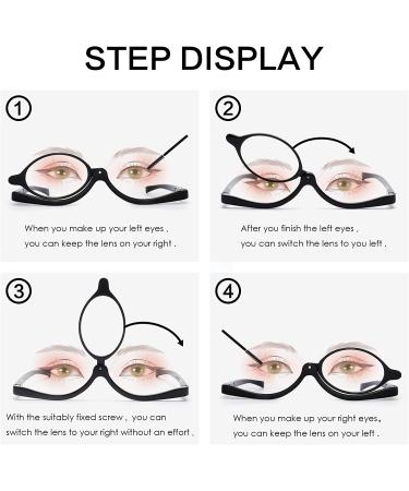 JM Makeup Reading Glasses 2 Pairs Magnifying Flip Down Cosmetic Readers +5.0 for Women - Black & Red - Buy Online on GoSupps.com