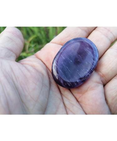 Amethyst Crystal Worry Stone for Relaxation and Stress Relief - Reiki-Charged Pocket Stone for Anxiety, Meditation, Chakra Healing - Buy Online on GoSupps.com