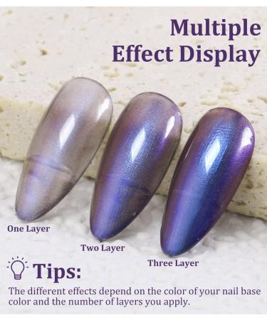 DouborQ Sparkling Chrome Nail Polish 15ml/0.52Fl Oz Holographic Chameleon Nail Polish Long-lasting Shimmer and Iridescent Effect - Buy Online on GoSupps.com