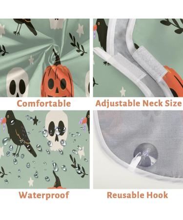 Halloween Pumpkin Crow Skull Beard Bib Apron - Non-Stick Waterproof Beard Catcher for Men Perfect Grooming Cloth with Suction Cups Ideal Gifts for Men - Buy Online on GoSupps.com
