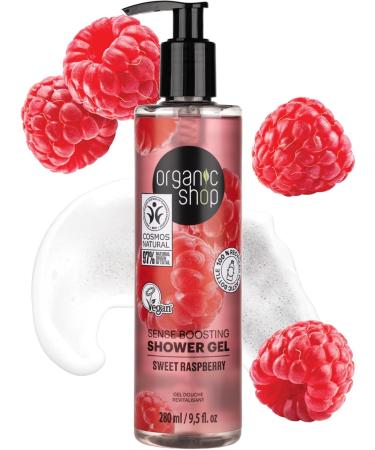 Organic Shop Sense Boosting Shower Gel Sweet Raspberry 280 ml - Buy Online on GoSupps.com