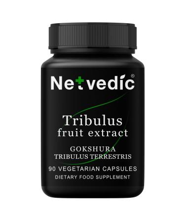 Netvedic Tribulus Terrestris Extract Capsules | 90 Veg Caps 400mg | Gokshura Gokhru | Natural Energy & Health Rejuvenating Powerhouse | Non-GMO & Gluten Free | Ayurvedic Supplement | 45 Days Supply