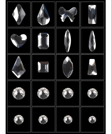 EBANKU 3100Pcs Flat Back Nail Gems Crystal Rhinestones Kit - Multi Shapes AB Nail Diamonds with Picker, Dotting Pen, Tweezers - Glitter Nail Art Decoration Supplies for Women & Girls - Buy Online on GoSupps.com