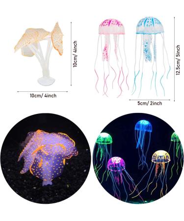 Shop N | 6-Piece Artificial Jellyfish & Glowing Silicone Mushrooms for Aquarium Decoration - Realistic Hydroponic Plants - Buy Online on GoSupps.com