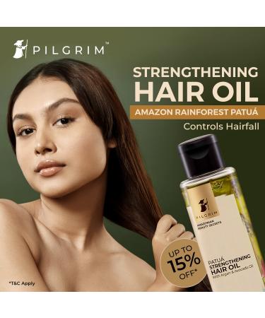 Pilgrim Amazonian Patu Strengthening Hair Oil | Argan & Avocado for Strong Silky Hair | Nourishing Lightweight Oil for Men & Women | 115 ml - International Shipping Available - Buy Online on GoSupps.com