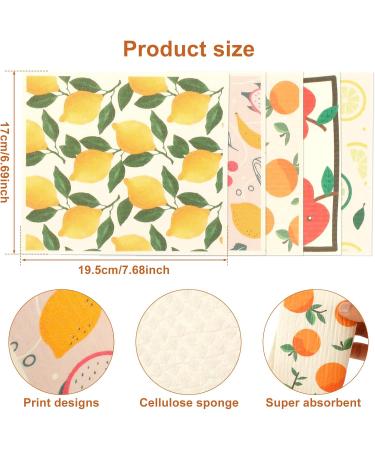 5Pcs Swedish Dishcloths for Kitchen Kitchen Dish Towels Absorbent Kitchen Dishcloths Washable Kitchen Dish Rags Soft Cellulose Sponge Cloths 7.7 x 6.7inch Kitchen Wash Rag for Washing Dishes (A) - Buy Online on GoSupps.com