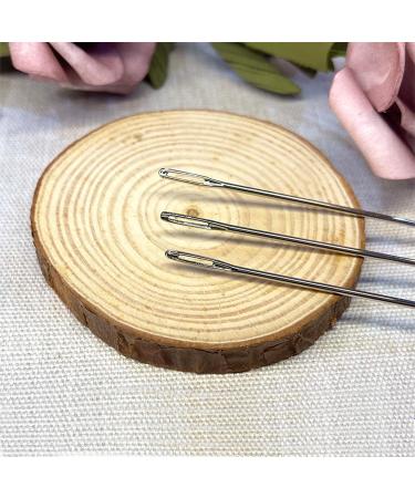 YAWALL Large Eye Hand Sewing Needles - 30PCS Cross Stitch, Leather, Embroidery Needles with Wood Case - Light Brown - Buy Online on GoSupps.com