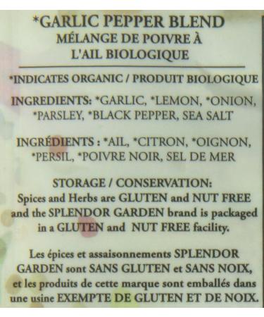 Splendor Garden Organic Garlic Pepper Blend - 40 g - Buy Online on GoSupps.com