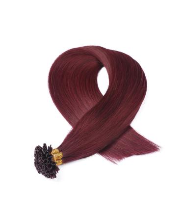 Keratin Bonding Hair Extensions - #99 Light Brown Violet Mahogany - 70cm - 50 Strands - 100% Real Hair U-Tip by Novon - High Quality - Buy Online on GoSupps.com
