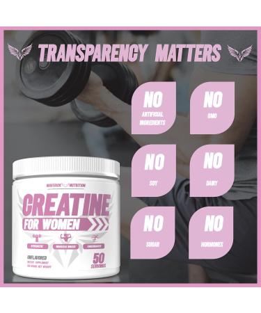 Maverick Nutrition Creatine for Women - Creatine Monohydrate for Women - May Help to Increase Lean Muscle Mass Reduce Recovery Time & More - Creatina - 50 Servings - Unflavored - Buy Online on GoSupps.com