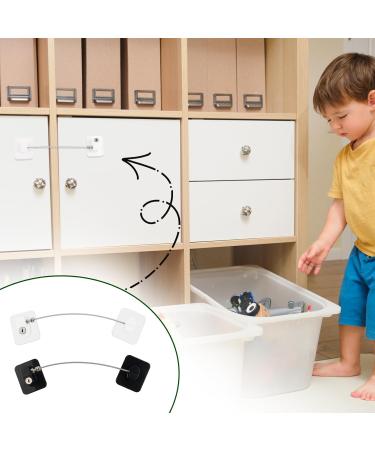 4 Pack Refrigerator Locks with Keys - Child Safety Locks for Closets Drawers & Windows - No Drill Installation - 2 Black & 2 White - Buy Online on GoSupps.com