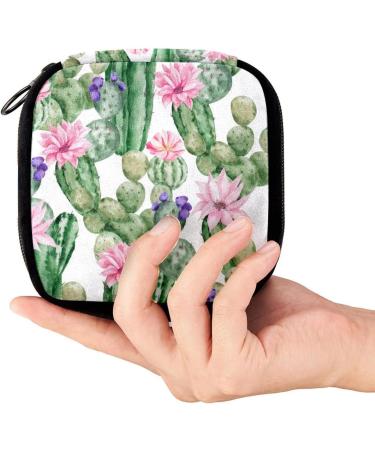 GIAPB Period Bag - Sanitary Napkin Storage and Makeup Pouch Watercolor Plant Flower Design - Buy Online on GoSupps.com