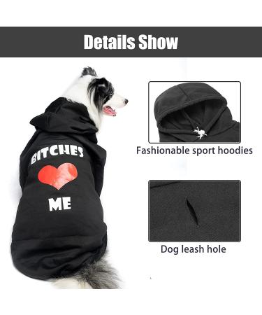 EXPAWLORER Dog Hoodies - Cozy Bitches Love ME Pet Sweatshirt for Small, Medium, Large Dogs - Buy Online on GoSupps.com