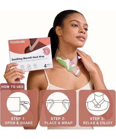 yimimde Disposable Self-Heating Neck Warmers - Instant Steam Therapy for Neck Pain Relief Ideal for Office Work Travel Trips & Outdoor Activities 4Pack - Buy Online on GoSupps.com