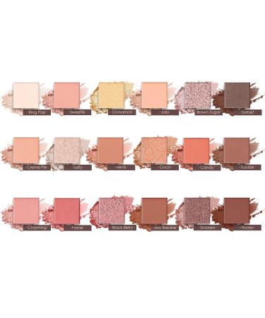 Buy Eye Shadow Palette Pro - 18 High Pigmented Warm Neutral Metallic Colors | Blendable & Creamy Smoky Eye Shadow Set for Professionals - International Shipping Available - Buy Online on GoSupps.com