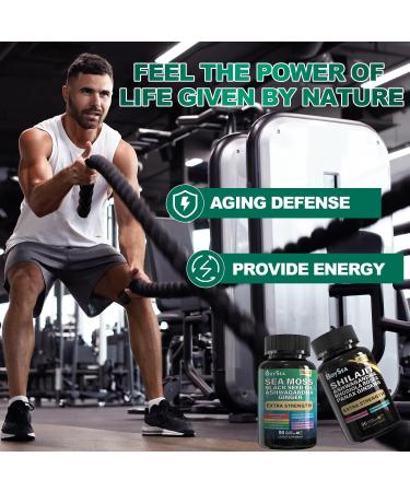 Boysea.Shilajit and Sea Moss Bundle- 90 Count - Sea Moss, Black Seed Oil, Ashwagandha, Ginger & Shilajit, Rhodiola Rosea, All in 1 Supplements (1 Pc) 90 Count (Pack of 2) - Buy Online on GoSupps.com