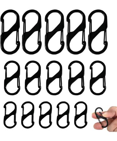 FCSNJH Mini Carabiner Set - 15 Pieces Double Hooks (30mm 40mm 50mm) - Black Small Carabiners for Outdoor & Everyday Use - Buy Online on GoSupps.com