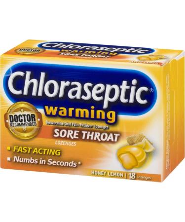 Chloraseptic Sore Throat Lozenges Warming with Real Honey Honey Lemon 18 ct (Pack of 1) - Buy Online on GoSupps.com