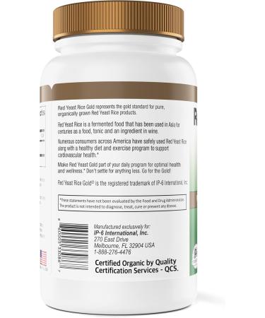 Red Yeast Rice Gold Made with 600 mg Organic Red Yeast Rice - IP6 International - 120 Vegetarian Capsules - Buy Online on GoSupps.com
