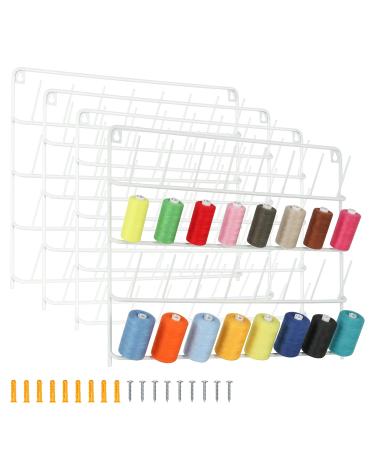 HAITARL 32-Spool Sewing Thread Rack Wall-Mounted Metal Sewing Thread Holder  with Hanging Tools Metal Rack for Organize Sewing Thread  Embroidery-Suitable for Large Thread