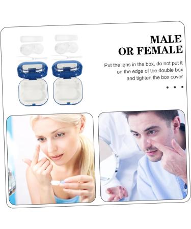 Buy SOLUSTRE Contact Lens Case Box - 2 Sets Travel-Friendly Design Blue - 7.3x7.3x2.6cm | International Shipping Available - Buy Online on GoSupps.com