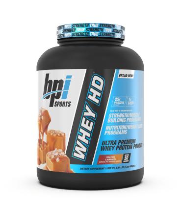 BPI Sports Whey HD Ultra Premium Protein Powder Salted Caramel 4.1 Pound