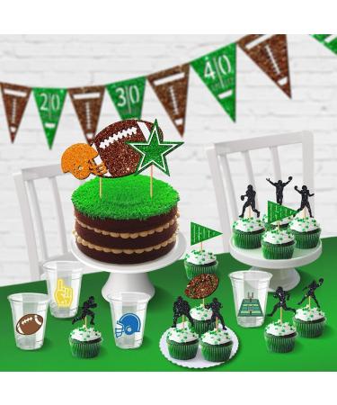 Ulfanit Super Bowl Cupcake Toppers Rugby Ball Player Party Cupcake Picks American Football Themed Baby Shower Kids Boys Man Birthday Retirement Graduation Cake Decorations Photo Booth Props - Buy Online on GoSupps.com