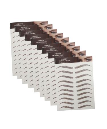 SKISUNO 9 Sheets Waterproof Eyebrow Stickers Natural Eyebrow Stickers Eyebrow Tattoos Stickers Artificial 6d