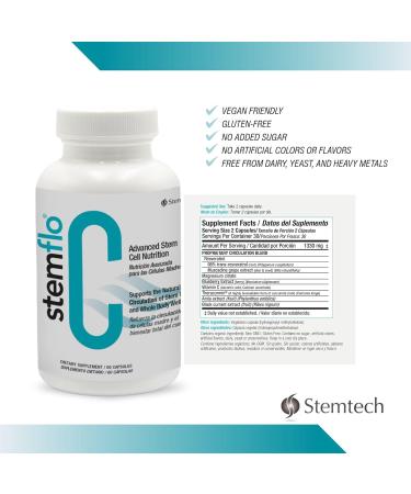 Stemtech StemFlo Advanced Formula Trans-Resveratrol Curcumin and Super Antioxidants for Health Longevity and Vitality 60 Capsules (3 Pack) - Buy Online on GoSupps.com