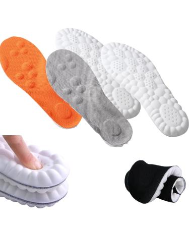 LSNTUU Revolutionary Orthopedic Insole 4D Memory Foam Orthopedic Insoles for Shoes (Orange+Grey 9) Orange+grey 9