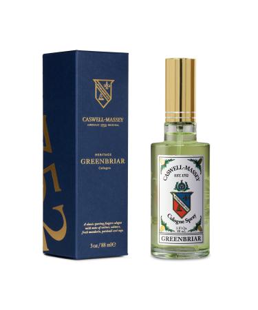 Caswell-Massey Greenbriar Gold Cap Cologne Men s Cologne with Classic and Zesty Scent with Citrus Sage & Rugged Velvety Notes 3 Fl Oz Greenbriar 3 Fl Oz (Pack of 1)