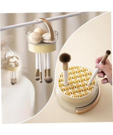 Cosmetic Brush Cleaner Makeup Brush Cleaner 5.1x9.1 inch 3 in 1 Cosmetic Brush Cleaner with Drying Holder Makeup Brush Cleaning Mat Portable Dustproof Makeup Brush Holder for Sponge - Buy Online on GoSupps.com