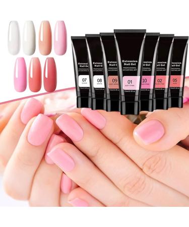  LearnLyrics Complete Nail Kit with Everything Poly Gel Nail Kit | Extension Gel Set with UV Poly Nail Kit | 7 Color Nude Thickening Solution Builder Nail Art - Buy Online on GoSupps.com