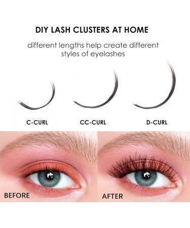 Lanciley 90 Cluster DIY Eyelash Extension Kit for Beginners - Fluffy Style, 10-16mm C CC D Curl - Easy to Use with Glue & Tweezers - Buy Online on GoSupps.com
