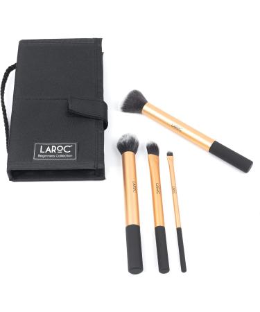 Kabuki Makeup Brushes Set 4pc LaRoc - Complete Beginner Collection | Contour Brush Foundation Brush Detailing Brush Buffing Brush Liquid & Powder Face Make-Up Brush Set - Buy Online on GoSupps.com