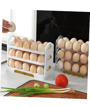Uonlytech Egg Storage Box Clear Stand Egg Tray for Refrigerator Egg Drawer Egg Preservation Rack Organizer Dog White 25.5X20X10CM - Buy Online on GoSupps.com