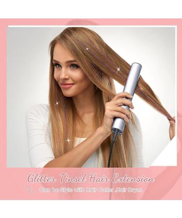 15-Piece Glitter Hair Tinsel Extensions with Clip - Heat Resistant Fairy Hair Bling for Girls & Women - Stylish Party Gift - Buy Online on GoSupps.com