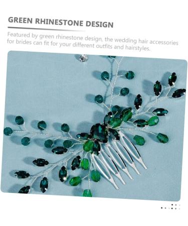 Didiseaon Green Hair Comb for Girls Formal Hair Accessories for Women Bridal Hair Clips Rhinestone Hair Combs Hair Accessories for Girls Hair Topper Bride Crystal Simple Decorate - Buy Online on GoSupps.com