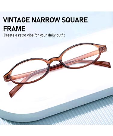 Shop Y2K Oval Fake Glasses - Non-Prescription Blue Light Eyewear for Women | Clear Cosplay Brown Frame - Buy Online on GoSupps.com