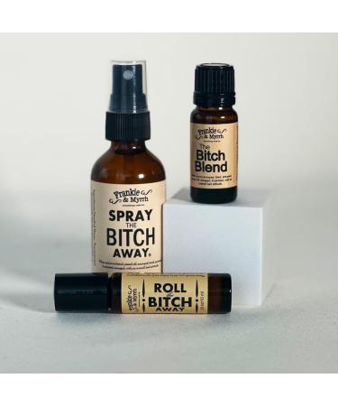 Frankie & Myrrh Bitch Kit Trio - Aromatherapy Spray Roll-on & Essential Oil Blend for Irritability | Natural Perfume with Bergamot Geranium Lavender & Frankincense - International Shipping - Buy Online on GoSupps.com