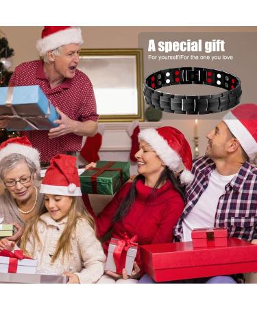 Magnetic Titanium Power Bracelet for Men - Adjustable Steel Arm Band with Counter | Lose Weight & Enhance Health - Buy Online on GoSupps.com
