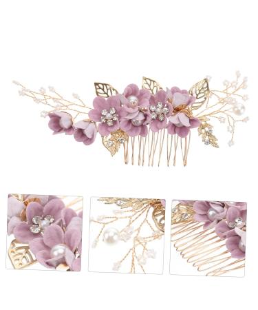 Minkissy Rhinestone Hair Jewelry for Women | Floral Pattern Wedding Hair Comb | Violet Metal Bride Accessory - Buy Online on GoSupps.com